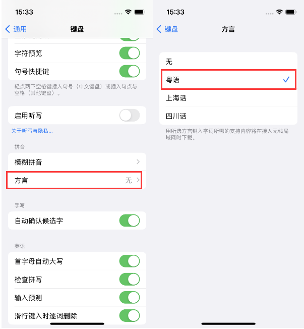 龙楼镇苹果14服务点分享iPhone 14plus设置键盘粤语方言的方法 